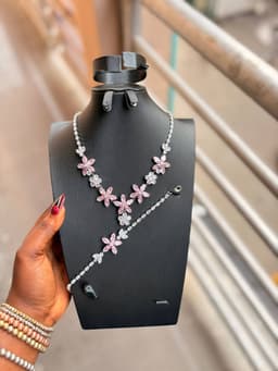 Necklace, bracelet and earrings