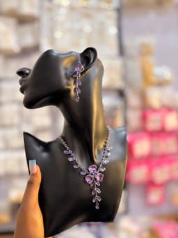 Necklace, bracelet and earrings